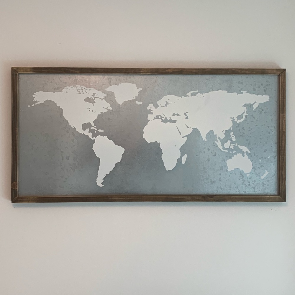 Rustic World Map Wall Art
